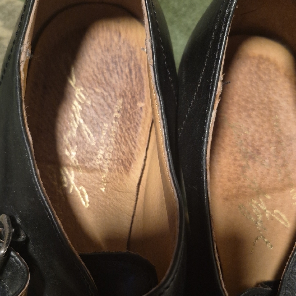 Frye Black Leather Women's Moccasin Monk Strap Shoes - Picture 14 of 15